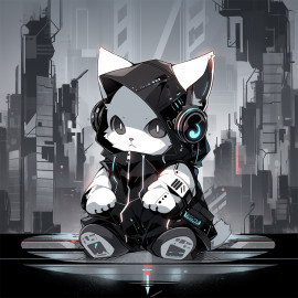 Postcard Night Cat