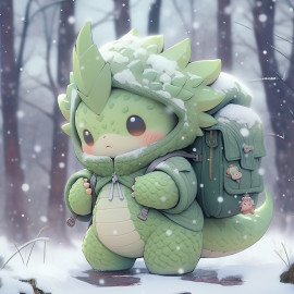 Postcard Dragon Winter