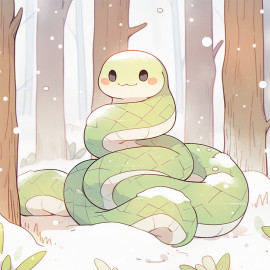 Postcard Snake Winter