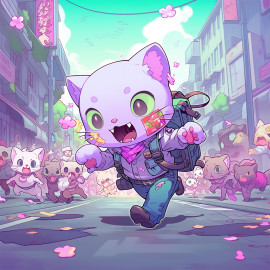 Postcard Zombie Cat
